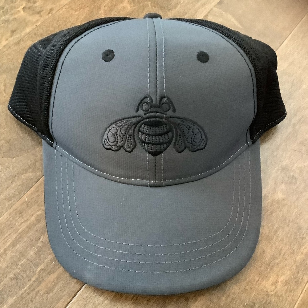 Patron Tequila Black and Gray W/ Embroidered Bee Cap